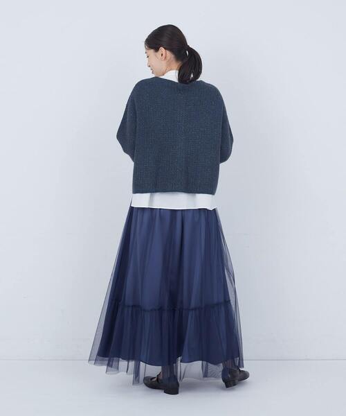 ADIEU TRISTESSE(アデュートリステス)の「ラメ×アルパカウールラーベン柄カーディガン(カーディガン/ボレロ・レディース・ベージュ/ネイビー・FREE)」の14枚目の写真