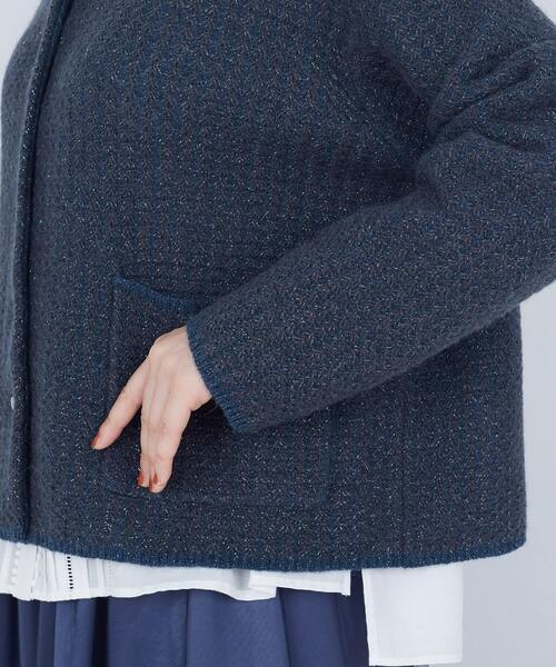 ADIEU TRISTESSE(アデュートリステス)の「ラメ×アルパカウールラーベン柄カーディガン(カーディガン/ボレロ・レディース・ベージュ/ネイビー・FREE)」の21枚目の写真