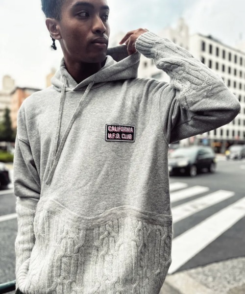 NATAL DESIGN(ネイタルデザイン)の「NEEDLE PUNCH UFO CLUB HOODIE(パーカー・メンズ・グレー・MEDIUM/LARGE/X-LARGE)」の1枚目の写真