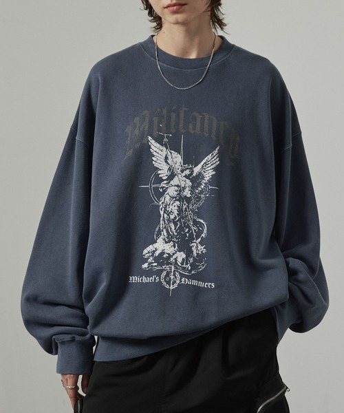 Alfred Alex(アルフレッドアレックス)の「【Alfred Alex】ヴィンテージ加工ピグメント アソートグラフィックオーバーサイズスウェット(スウェット・メンズ・ダークブラウン/ブラック系/ワイン/ブラック/ブルー/ブラック系2・L/M)」の5枚目の写真