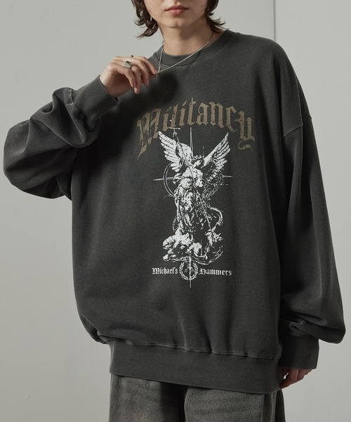 Alfred Alex(アルフレッドアレックス)の「【Alfred Alex】ヴィンテージ加工ピグメント アソートグラフィックオーバーサイズスウェット(スウェット・メンズ・ダークブラウン/ブラック系/ワイン/ブラック/ブルー/ブラック系2・L/M)」の10枚目の写真