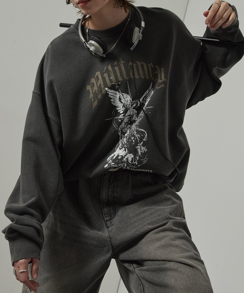 Alfred Alex(アルフレッドアレックス)の「【Alfred Alex】ヴィンテージ加工ピグメント アソートグラフィックオーバーサイズスウェット(スウェット・メンズ・ダークブラウン/ブラック系/ワイン/ブラック/ブルー/ブラック系2・L/M)」の11枚目の写真