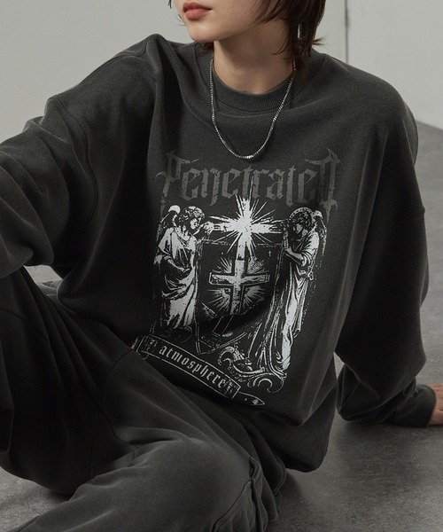 Alfred Alex(アルフレッドアレックス)の「【Alfred Alex】ヴィンテージ加工ピグメント アソートグラフィックオーバーサイズスウェット(スウェット・メンズ・ダークブラウン/ブラック系/ワイン/ブラック/ブルー/ブラック系2・L/M)」の15枚目の写真