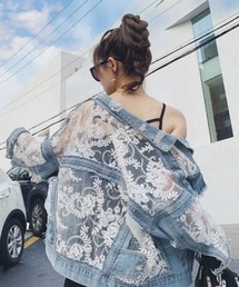 15　 レース襟デニムジャケット 15 レース襟デニムジャケット 15 レース襟デニムジャケット 楽天