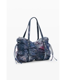 Desigual（デシグアル）の「ギャザー サイドリボン デニム中型ハンドバッグ 2026年春夏 新作（ハンドバッグ）」