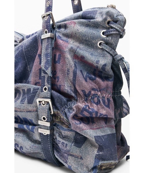 Desigual（デシグアル）の「ギャザー サイドリボン デニム中型ハンドバッグ 2026年春夏 新作（ハンドバッグ・レディース・マルチ・FREE）」の7枚目の写真