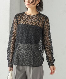 SHIPS（シップス）の「トゥワール コード レース ブラウス（ブラック）（シャツ/ブラウス・レディース）」