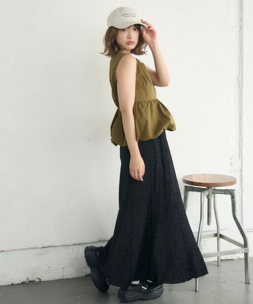 RETRO GIRL(レトロガール)の「ベロア細プリーツSK(スカート・レディース・ブラック/ブラウン/レオパード/ブラック系その他4・FREE)」の6枚目の写真