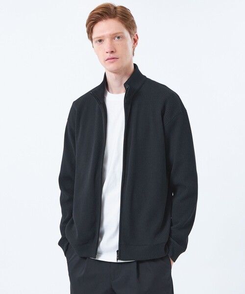 MACKINTOSH PHILOSOPHY(マッキントッシュ フィロソフィー)の「ブリテック スタンドカラージップアップ テクノワッフル(ブルゾン・メンズ・グリーン系その他5/ブラック・38/40)」の2枚目の写真