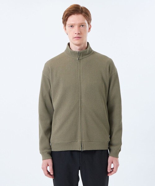 MACKINTOSH PHILOSOPHY(マッキントッシュ フィロソフィー)の「ブリテック スタンドカラージップアップ テクノワッフル(ブルゾン・メンズ・グリーン系その他5/ブラック・38/40)」の5枚目の写真