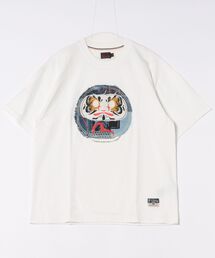 EVISU（エヴィス）の「【EVISU】HT SASHIKO DARUMA APPLIQUE S/S TEE / ホワイト [2EAHTM5TS1171RXCT]（Tシャツ/カットソー）」
