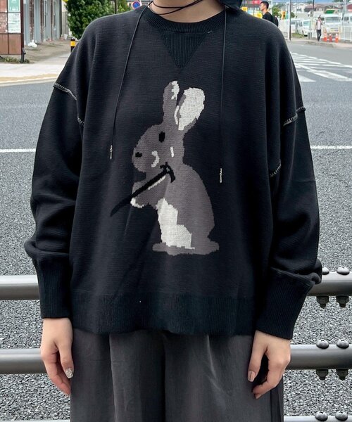 DOD(ディーオーディー)の「【DOD】【ユニセックス】アノトキノペグニット(ニット/セーター・メンズ・オフホワイト/ブラック・MEDIUM/ONE SIZE/LARGE)」の4枚目の写真