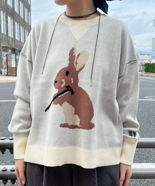 DOD(ディーオーディー)の「【DOD】【ユニセックス】アノトキノペグニット(ニット/セーター・メンズ・オフホワイト/ブラック・MEDIUM/ONE SIZE/LARGE)」の11枚目の写真