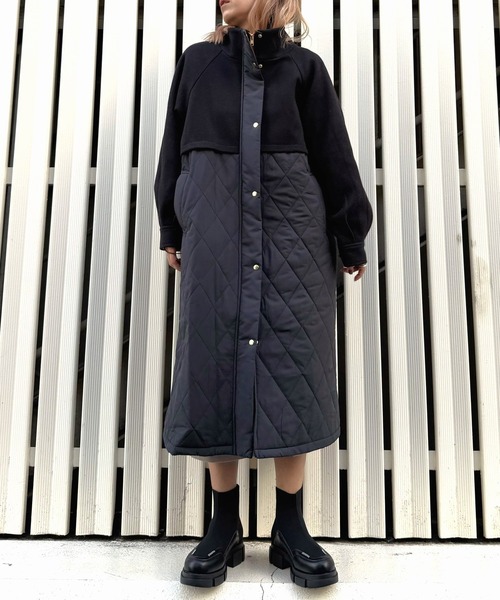 Q(キュー)の「キルトドッキングコート(その他アウター・レディース・ライトベージュ/ブラック・MEDIUM)」の18枚目の写真