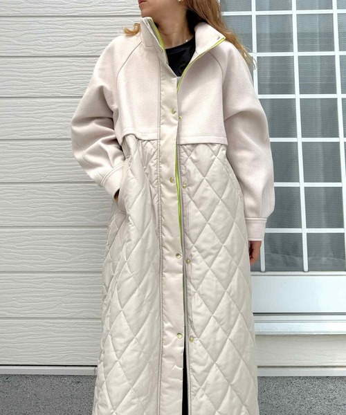 Q(キュー)の「キルトドッキングコート(その他アウター・レディース・ライトベージュ/ブラック・MEDIUM)」の21枚目の写真