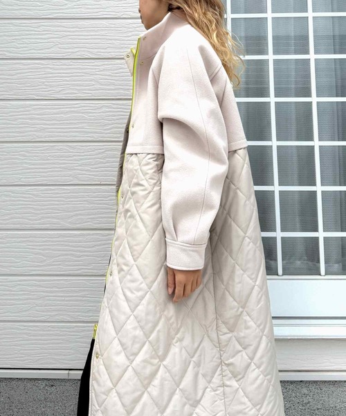 Q(キュー)の「キルトドッキングコート(その他アウター・レディース・ライトベージュ/ブラック・MEDIUM)」の22枚目の写真
