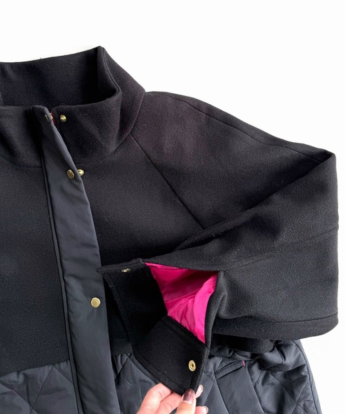 Q(キュー)の「キルトドッキングコート(その他アウター・レディース・ライトベージュ/ブラック・MEDIUM)」の16枚目の写真