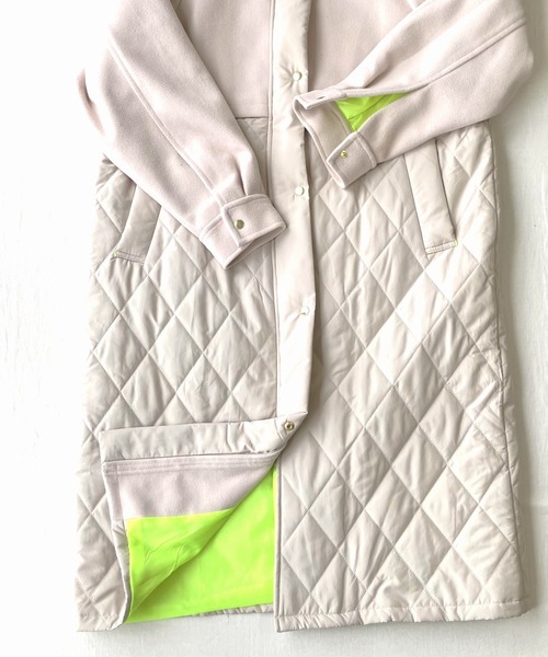 Q(キュー)の「キルトドッキングコート(その他アウター・レディース・ライトベージュ/ブラック・MEDIUM)」の3枚目の写真