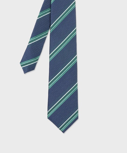 Paul Smith(ポールスミス)の「ピンドット レジメンタルタイ【250015 552MJ】(ネクタイ・メンズ・ネイビー/マルーン/ダークパープル/ダークグリーン・FREE)」の2枚目の写真