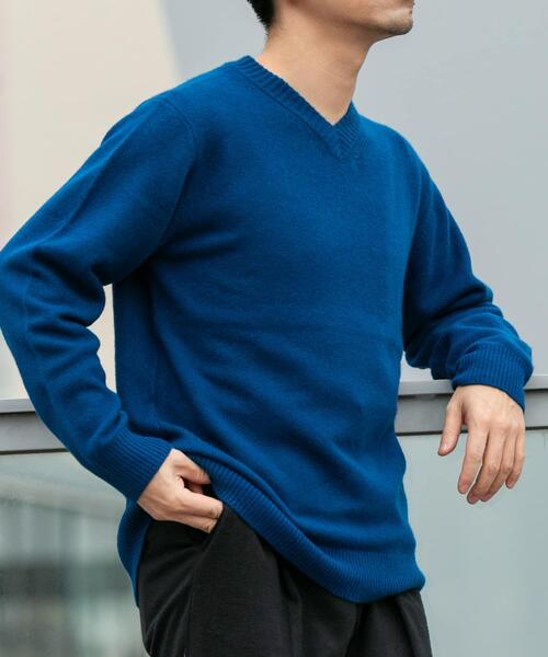 XLサイズあり』ハミルトンラムズウールVネックニット（ニット/セーター