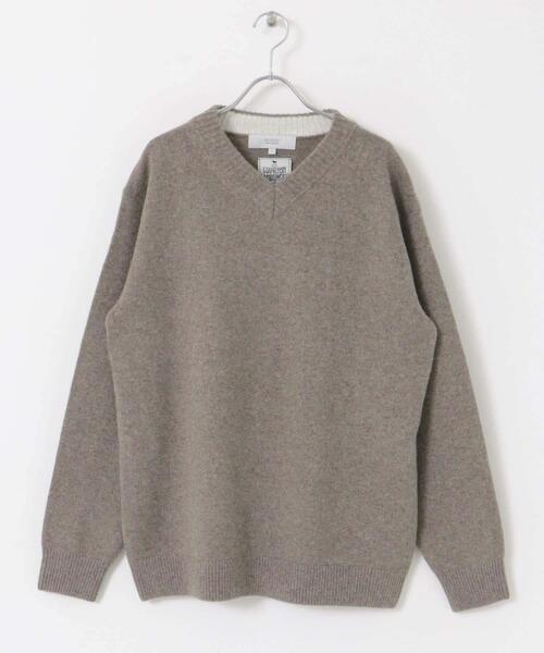 セール】『XLサイズあり』ハミルトンラムズウールVネックニット