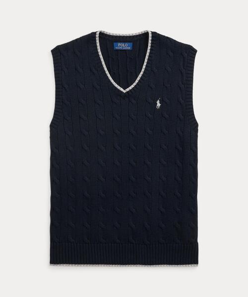 POLO RALPH LAUREN（ポロ ラルフ ローレン）の「ケーブルニット コットン セーター ベスト（ベスト・メンズ・マルチ・XL/L/M/S/XXL）」の2枚目の写真