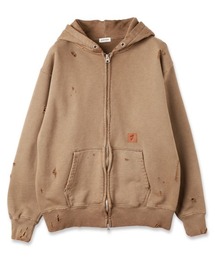 Jieda | DAMAGE PATCH ZIP HOODIE(パーカー)
