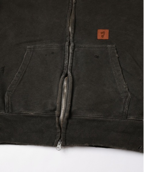 Jieda(ジエダ)の「DAMAGE PATCH ZIP HOODIE(パーカー・メンズ・ブラック/ブラウン・1/2)」の15枚目の写真