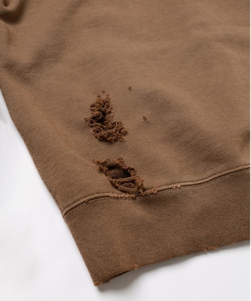 Jieda(ジエダ)の「DAMAGE PATCH ZIP HOODIE(パーカー・メンズ・ブラック/ブラウン・1/2)」の13枚目の写真