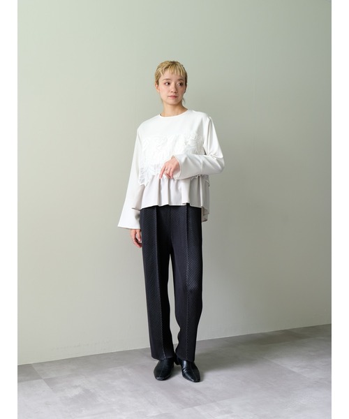 DOLLUPOOPS(ドールアップウップス)の「ヘリンボーンプリーツイージーパンツ(その他パンツ・レディース・カーキ/ブラック・38)」の5枚目の写真