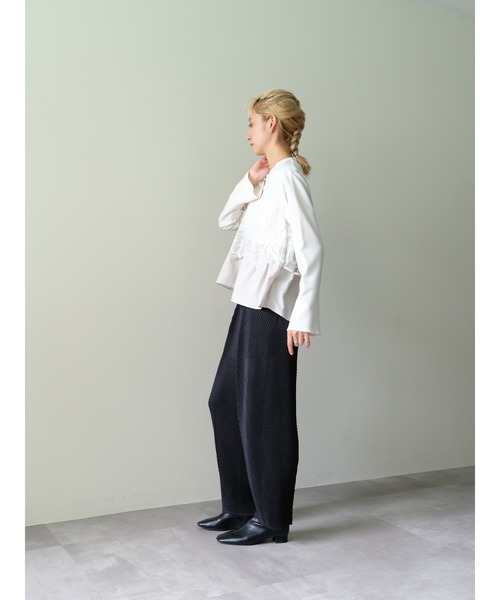 DOLLUPOOPS(ドールアップウップス)の「ヘリンボーンプリーツイージーパンツ(その他パンツ・レディース・カーキ/ブラック・38)」の12枚目の写真