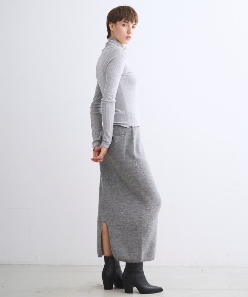 three dots(スリードッツ)の「ウールカシミヤ スカート(スカート・レディース・ヘザーグレー/グレー系その他/ブラック・SMALL/MEDIUM)」の10枚目の写真