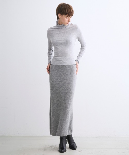 three dots(スリードッツ)の「ウールカシミヤ スカート(スカート・レディース・ヘザーグレー/グレー系その他/ブラック・SMALL/MEDIUM)」の11枚目の写真