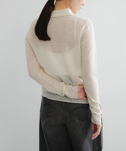 URBAN RESEARCH（アーバンリサーチ）の「ウールジャガードシャツカラートップス（シャツ/ブラウス・レディース・ブラック/ブラウン/オフホワイト・FREE）」の7枚目の写真