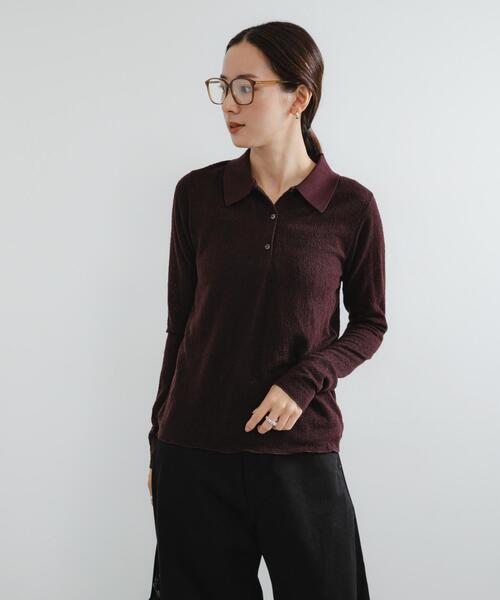 URBAN RESEARCH（アーバンリサーチ）の「ウールジャガードシャツカラートップス（シャツ/ブラウス・レディース・ブラック/ブラウン/オフホワイト・FREE）」の13枚目の写真