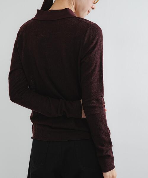 URBAN RESEARCH（アーバンリサーチ）の「ウールジャガードシャツカラートップス（シャツ/ブラウス・レディース・ブラック/ブラウン/オフホワイト・FREE）」の15枚目の写真