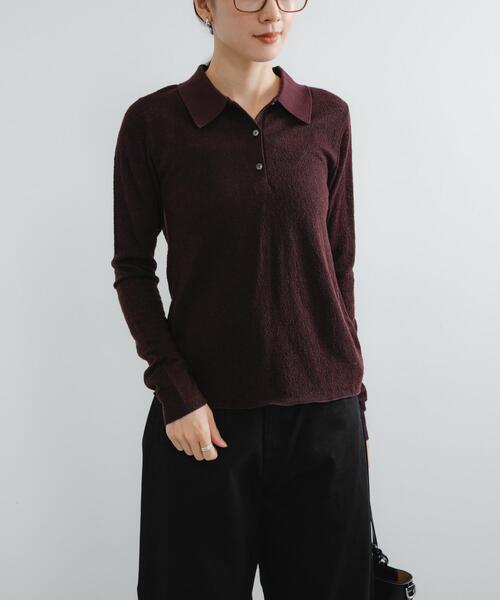 URBAN RESEARCH（アーバンリサーチ）の「ウールジャガードシャツカラートップス（シャツ/ブラウス・レディース・ブラック/ブラウン/オフホワイト・FREE）」の16枚目の写真