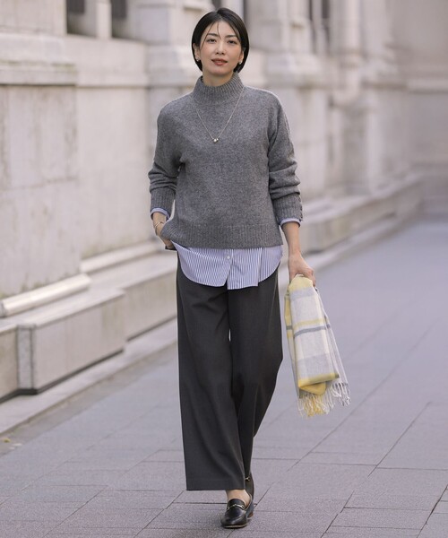 J.PRESS(ジェイプレス)の「SOFTサーモ2way ストレート パンツ(その他パンツ・レディース・グレー系/ベージュ系/ネイビー系・T17/T15/T13)」の6枚目の写真
