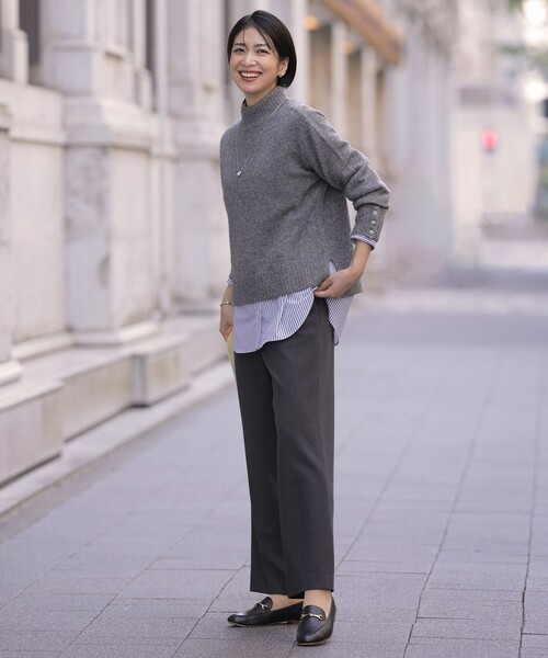 J.PRESS(ジェイプレス)の「SOFTサーモ2way ストレート パンツ(その他パンツ・レディース・グレー系/ベージュ系/ネイビー系・T17/T15/T13)」の7枚目の写真