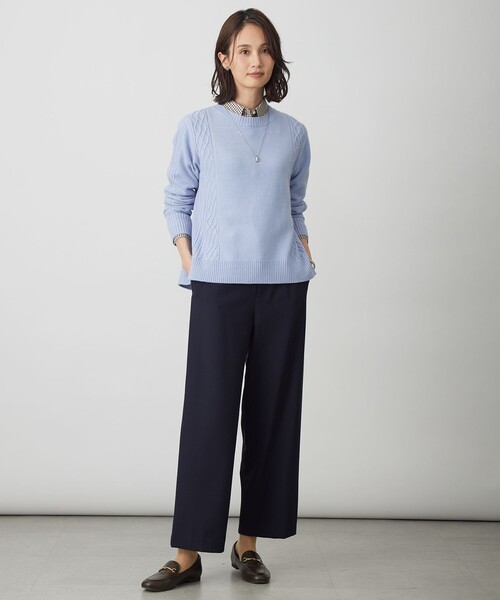 J.PRESS(ジェイプレス)の「SOFTサーモ2way ストレート パンツ(その他パンツ・レディース・グレー系/ベージュ系/ネイビー系・T17/T15/T13)」の8枚目の写真
