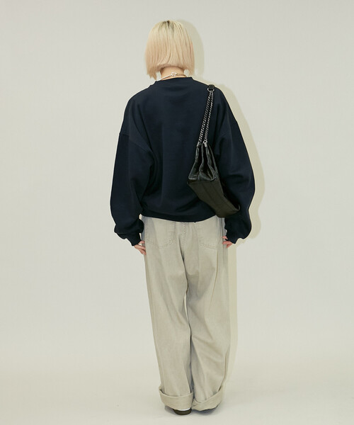 PUBLUX(パブリュクス)の「PUBLUX/パブリュクス LOVE POP STUDIO FLOWER EMBROIDERY SWEAT(限定展開)(スウェット・メンズ・ライトグレー/ネイビー/ブラック・SMALL/MEDIUM/LARGE)」の9枚目の写真