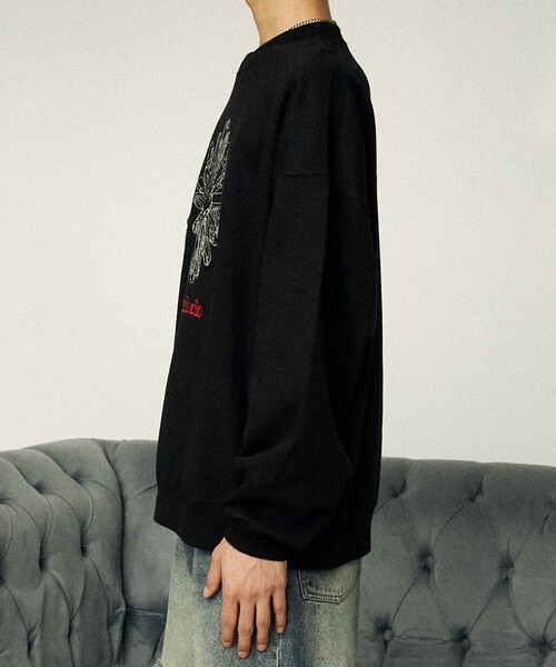 PUBLUX(パブリュクス)の「PUBLUX/パブリュクス LOVE POP STUDIO FLOWER EMBROIDERY SWEAT(限定展開)(スウェット・メンズ・ライトグレー/ネイビー/ブラック・SMALL/MEDIUM/LARGE)」の14枚目の写真