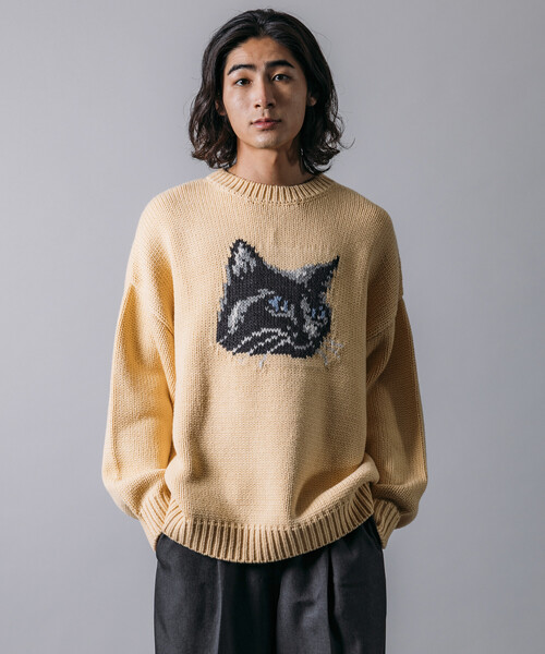 セール】限定展開 リラックスフィット キャットモチーフ ローゲージ