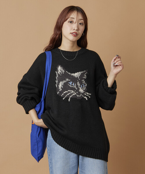 セール】限定展開 リラックスフィット キャットモチーフ ローゲージ