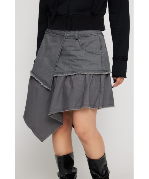 LAGUA GEM(ラグアジェム)の「ASYMMETRY DRAPE COTTON スカート(スカート・レディース・カーキ/グレー・MEDIUM/SMALL/X-SMALL)」の12枚目の写真