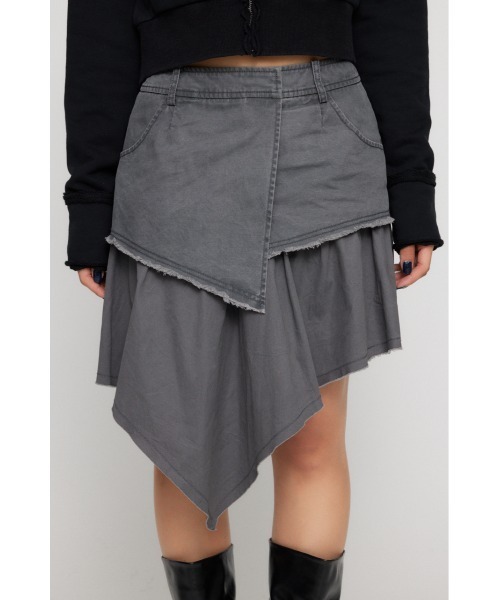 LAGUA GEM(ラグアジェム)の「ASYMMETRY DRAPE COTTON スカート(スカート・レディース・カーキ/グレー・MEDIUM/SMALL/X-SMALL)」の15枚目の写真