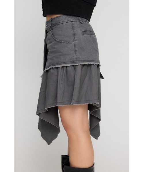 LAGUA GEM(ラグアジェム)の「ASYMMETRY DRAPE COTTON スカート(スカート・レディース・カーキ/グレー・MEDIUM/SMALL/X-SMALL)」の16枚目の写真