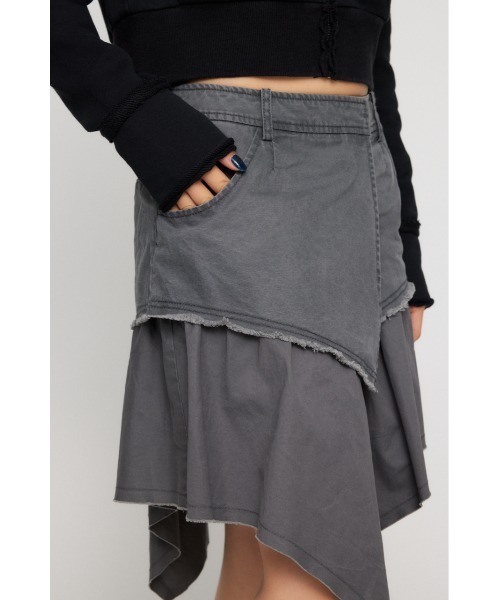 LAGUA GEM(ラグアジェム)の「ASYMMETRY DRAPE COTTON スカート(スカート・レディース・カーキ/グレー・MEDIUM/SMALL/X-SMALL)」の18枚目の写真