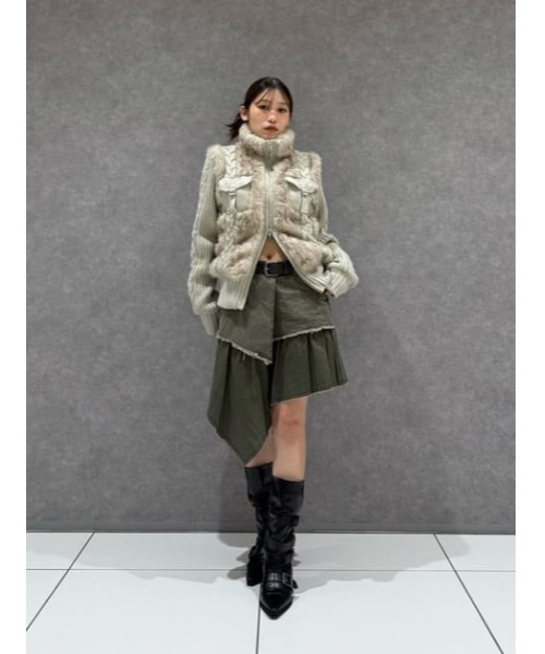 LAGUA GEM(ラグアジェム)の「ASYMMETRY DRAPE COTTON スカート(スカート・レディース・カーキ/グレー・MEDIUM/SMALL/X-SMALL)」の5枚目の写真