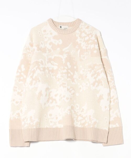G-STAR(ジースター)の「Loose Jacquard Knit/オーバーサイズジャガード編みカモフラージュニットセーター(ニット/セーター・メンズ・カモフラージュ/ベージュ系その他・X-LARGE/X-SMALL/LARGE/MEDIUM/SMALL)」の4枚目の写真